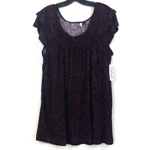 Daffodil Women’s Purple & Black Size 1X Shirt NWT